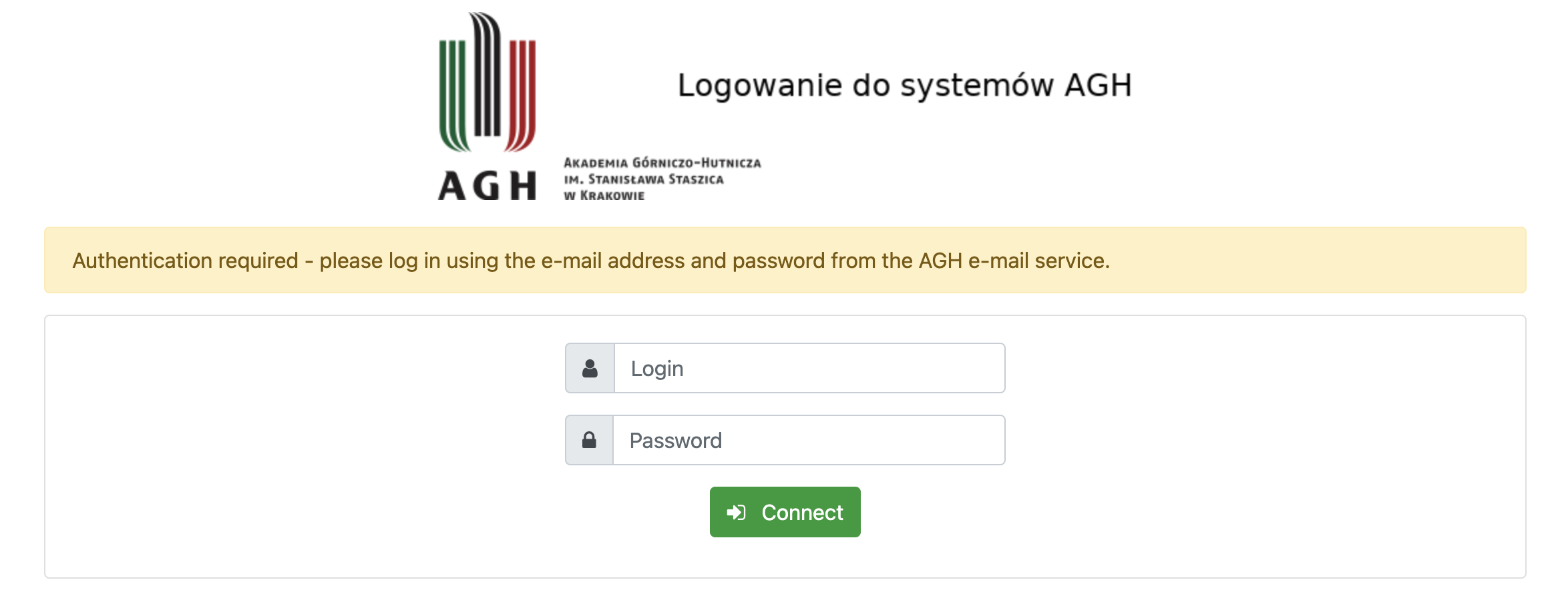 Logowanie do systemów AGH