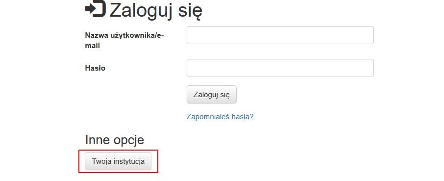 ekran logowania wybór instytucji