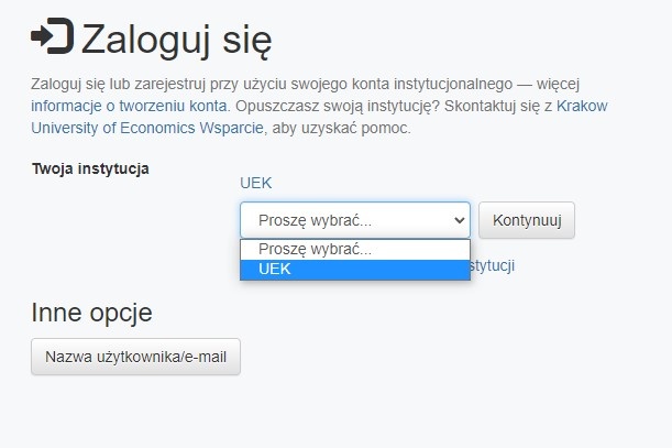 logowanie UEK