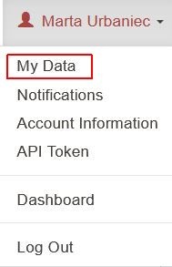 view of my data tab on depositor's account