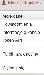 widok zakładki moje dane na koncie deponującego