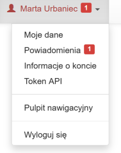 widok powiadomień na koncie deponującego