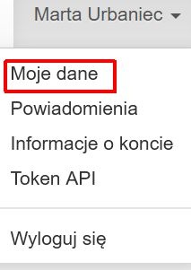 widok zakładki moje dane na koncie deponującego